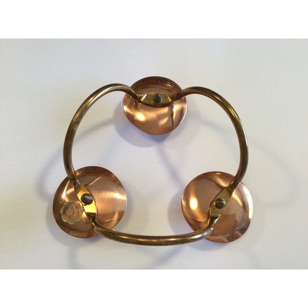 Vintage Copper craft Guild Triple Candleholder